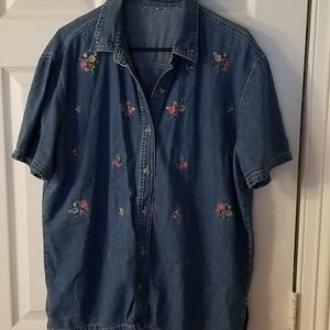 Button down jean blouse